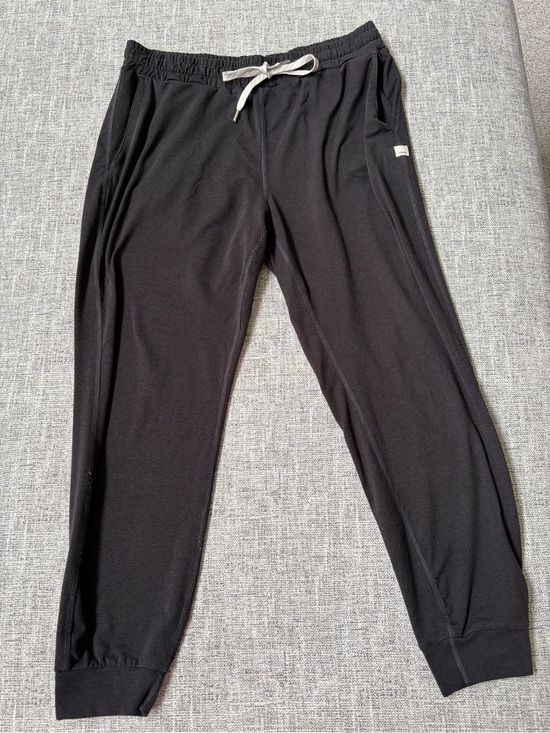 Vuori Pants - Vuori Black Drawstring Track Joggers with Contrast Tie